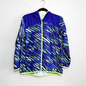 Under Armour Kids Windbreaker hooded Jacket Full Zip Jacket  Size YLG Heat Gear